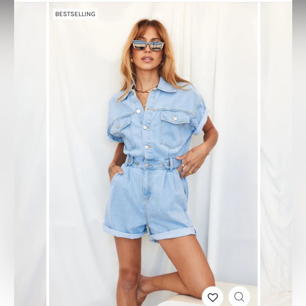 HENDRIX SHORT DENIM ROMPER (worn 3 times)